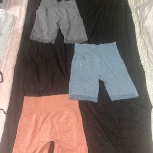 Workout biker shorts set